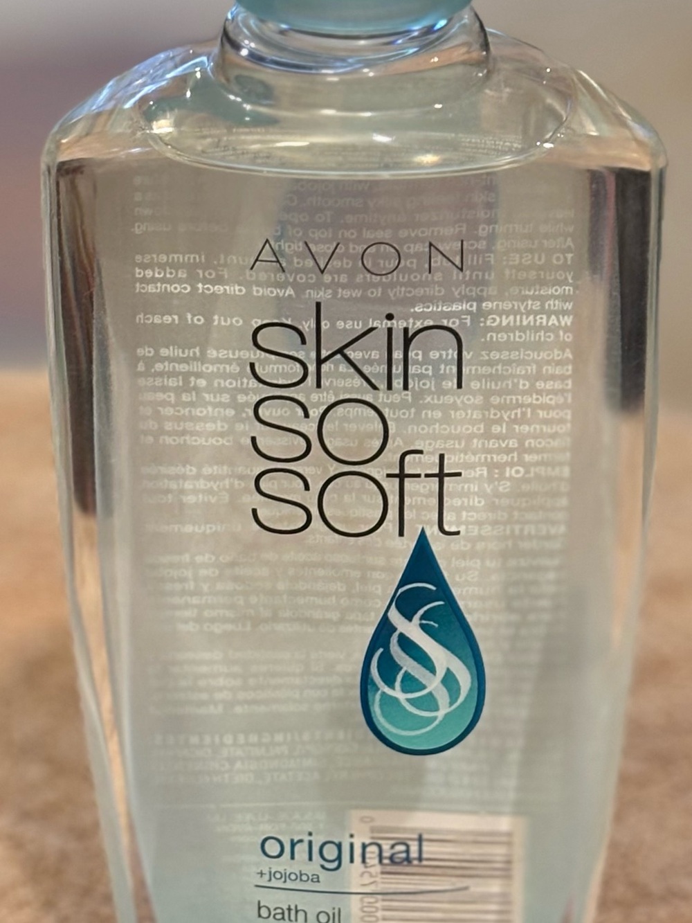 Avon Skin So Soft Original + Jojoba Bath Oil — Teal/Blue Accents